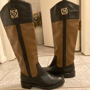 Women's brown and black leather boots size 7B